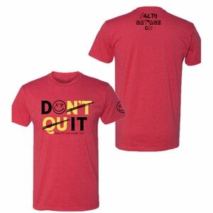 Salty Savage Co. Men's Don't Quit Graphic Red Short Sleeve Tee